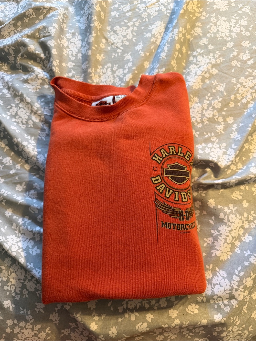 Harley-Davidson Men's Rust Orange Crewneck Sweatshirt - Picture 6 of 6